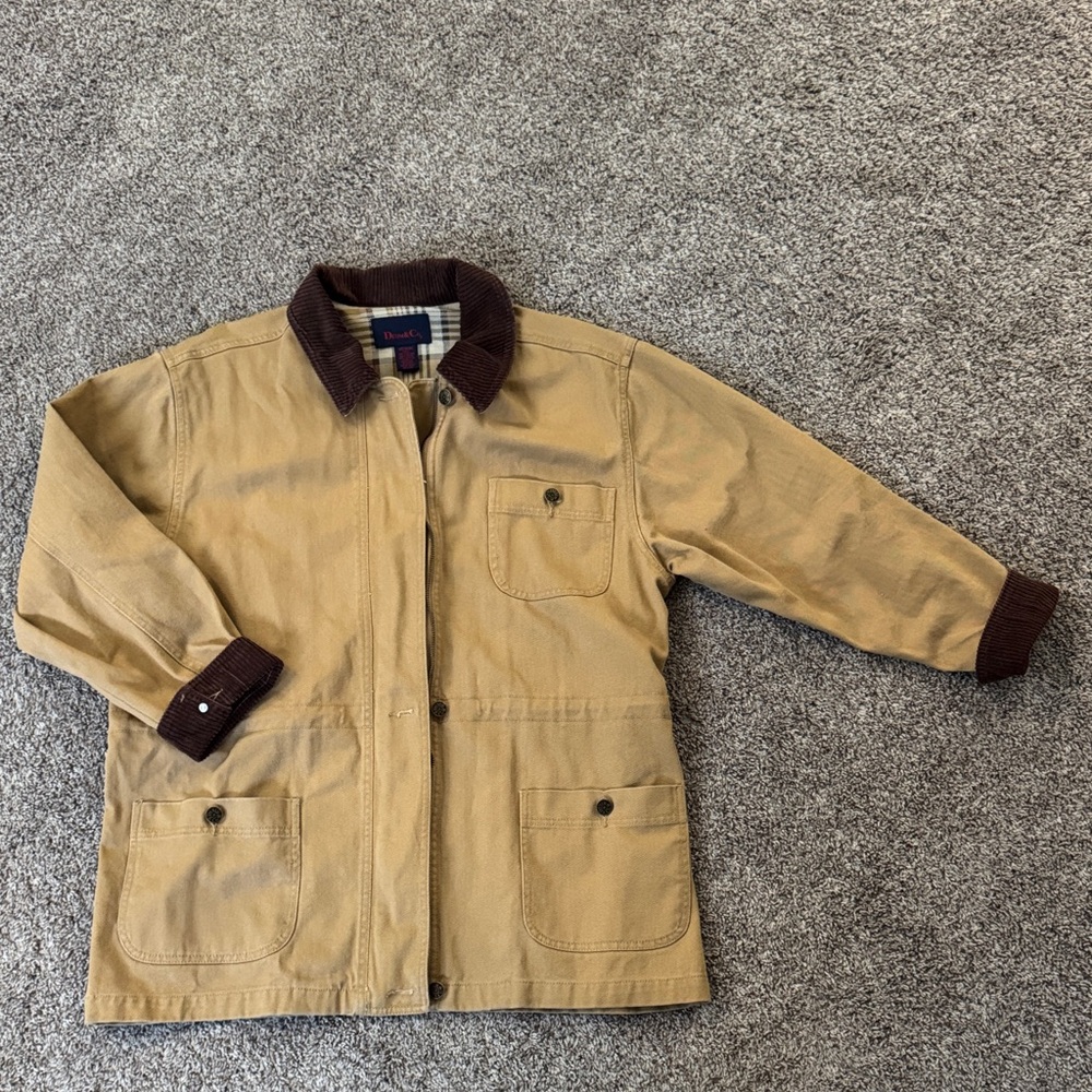 Denim&Co Tan Utility Jacket with Brown Accents